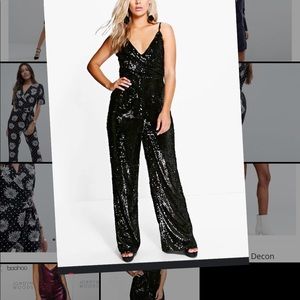 New with tags Sequin Wrap Strappy Jumpsuit